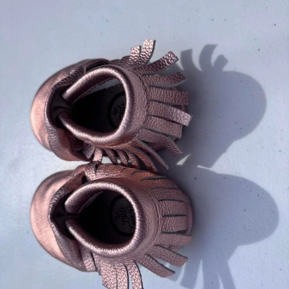 Moccasins toddler size 6 slip on‎ shoes fringe and glitter